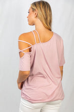 Load image into Gallery viewer, The Penny Pink Cold Shoulder Tee