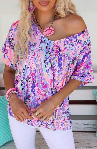 Miami Vibes Off-the-Shoulder Floral Print Top