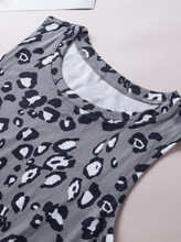 Load image into Gallery viewer, The Girlie Gray Leopard Crew Neck Tank Top