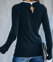 Load image into Gallery viewer, The Serena Ruffled Accent Crew Neck Knit Sweater