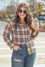 Load image into Gallery viewer, Neutral BB Plaid Button-Up Top