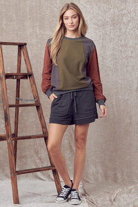 The Amy Oversized Color Block Top