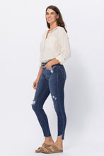 Load image into Gallery viewer, Judy Blue Hi-Waist Slanted Fray Hem Skinny Jeans