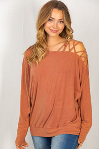 The “Callie Cold Shoulder” Long Sleeve Top