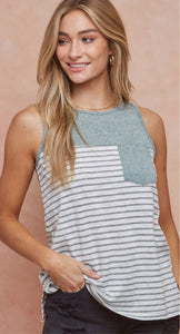 The Lindsey Striped Pocket Tank Top