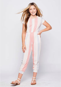 The Colleen Cotton Candy Striped Romper