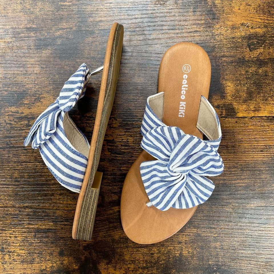 Seersucker Slip-On Sandals