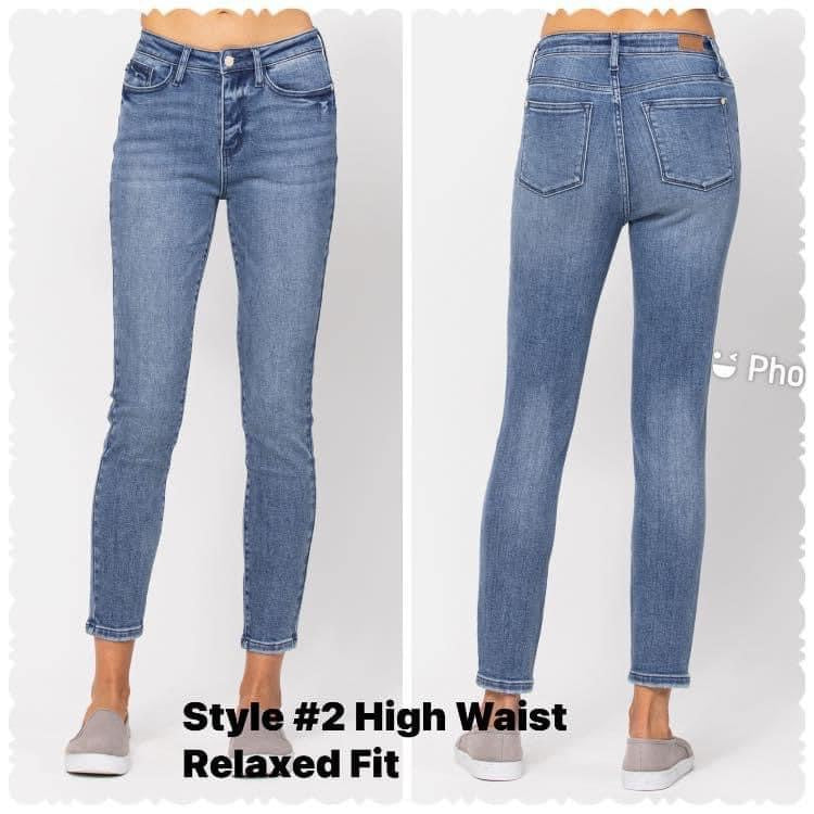 Judy Blue High-Waist Non-Distressed Relax Fit Skinny Jeans
