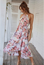Load image into Gallery viewer, The &quot;Holly&quot; Halter Neck Flower Print Ruffled Dress