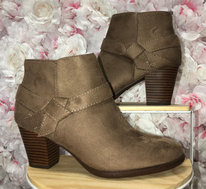 Taupe Knotted Ankle Booties