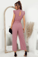 Load image into Gallery viewer, Mock Neck Sleeveless Ruffle Jumpsuit